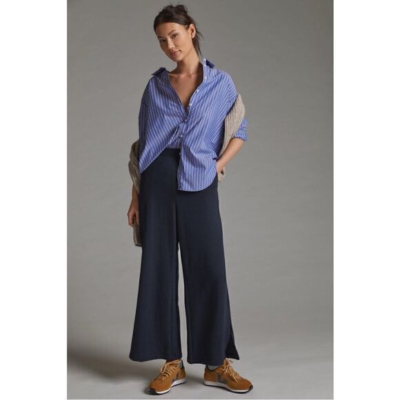 NEW Daily Practice Anthropologie Black Wide-Leg Pull-On Lounge Pant Small Petite - Picture 1 of 8